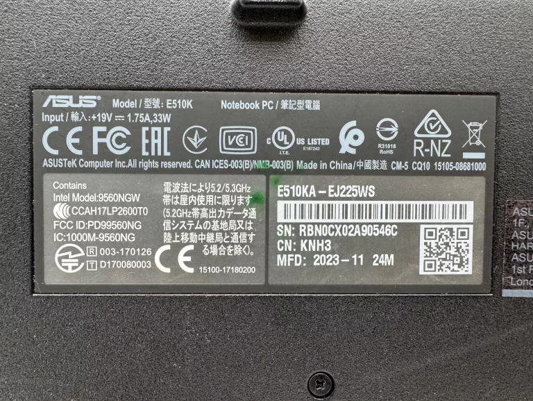 LAPTOP ASUS E510KA-EJ082WS INTEL N4500 4/128GB