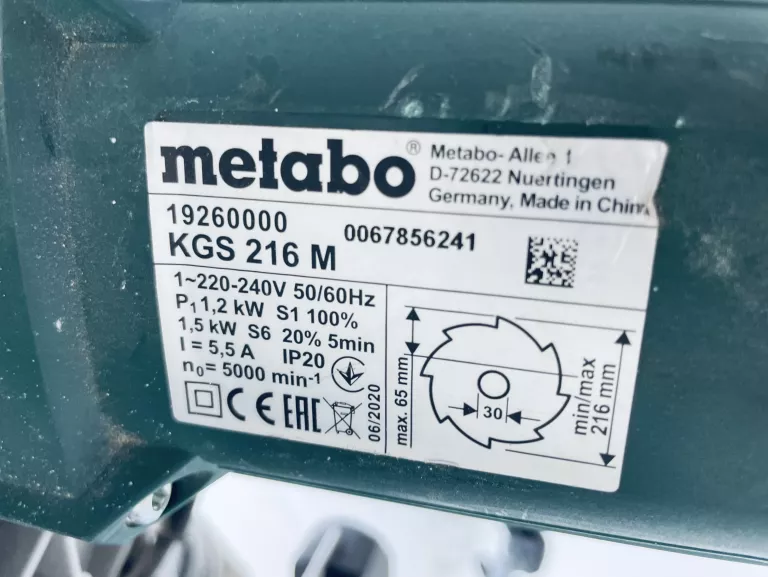 PIŁA UKOŚNA METABO KGS 216