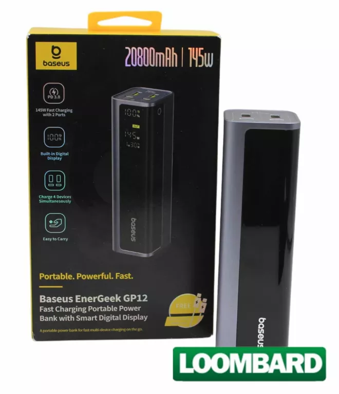 POWERBANK BASEUS ENERGEEK GP12 PPAP-20E5 20800 MAH 145W KOMPLET