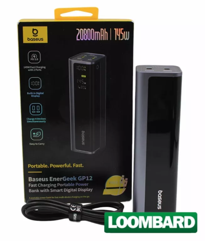 POWERBANK BASEUS ENERGEEK GP12 PPAP-20E5 20800 MAH 145W KOMPLET