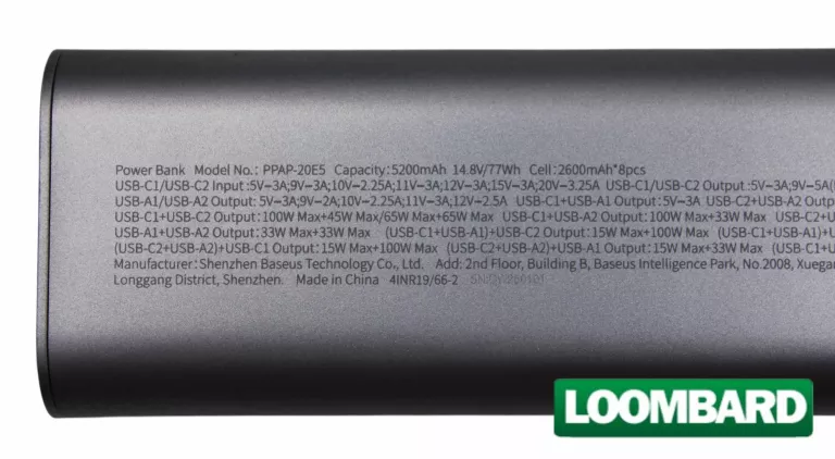 POWERBANK BASEUS ENERGEEK GP12 PPAP-20E5 20800 MAH 145W KOMPLET