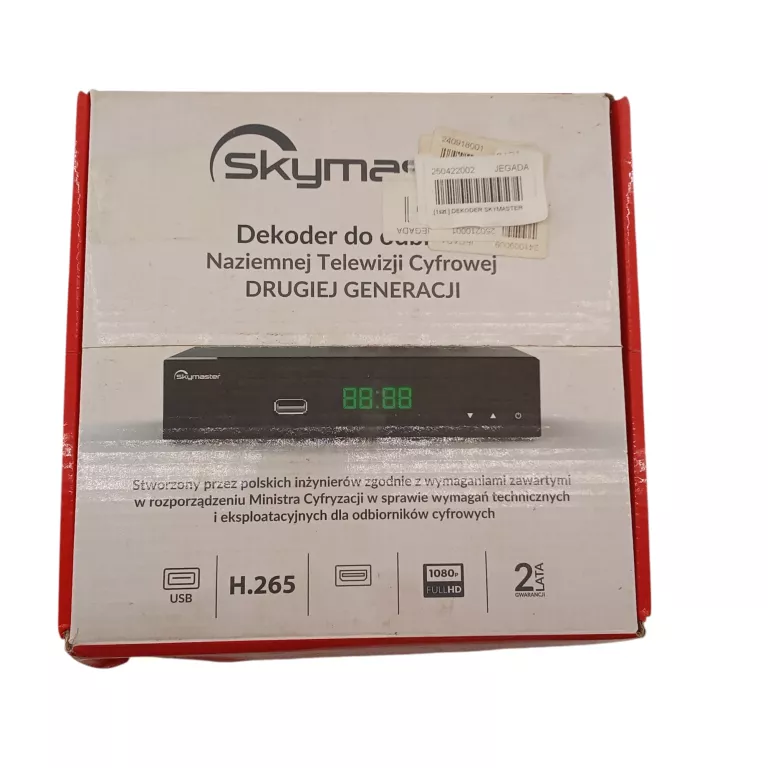TUNER SKYMASTER STB M265 DVB-T/T2 FULL HD CZARNY