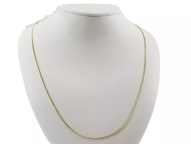 ZB248 DELIKATNY ZŁOTY ŁAŃCUSZEK 375 SPLOT DROBNA PANCERKA 50 CM