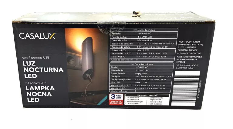 LAMPKA NOCNA LED CASALUX