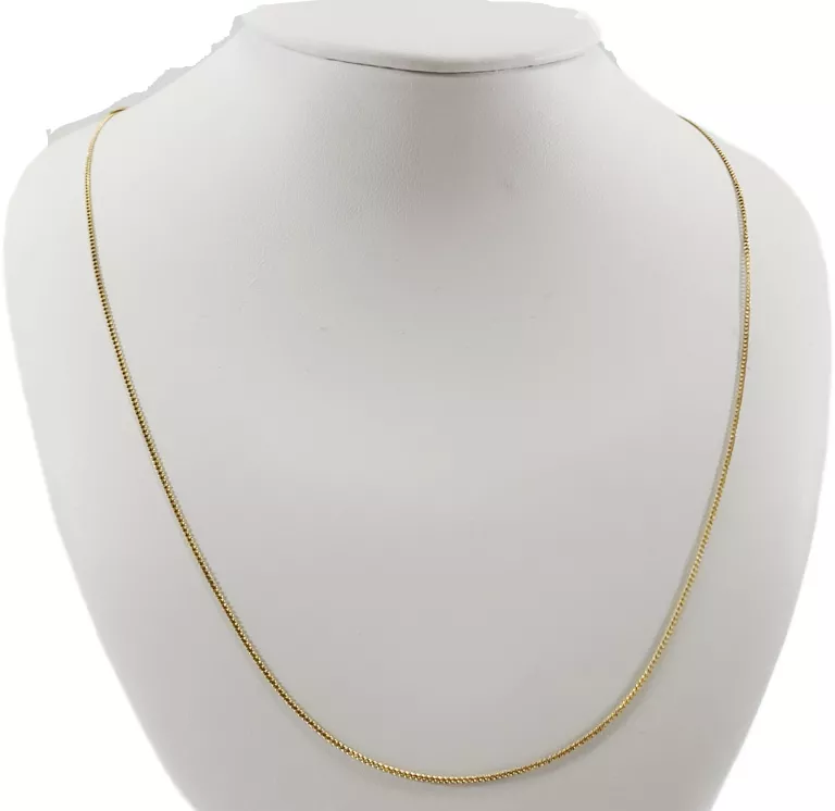 ZB248 DELIKATNY ZŁOTY ŁAŃCUSZEK 375 SPLOT DROBNA PANCERKA 50 CM