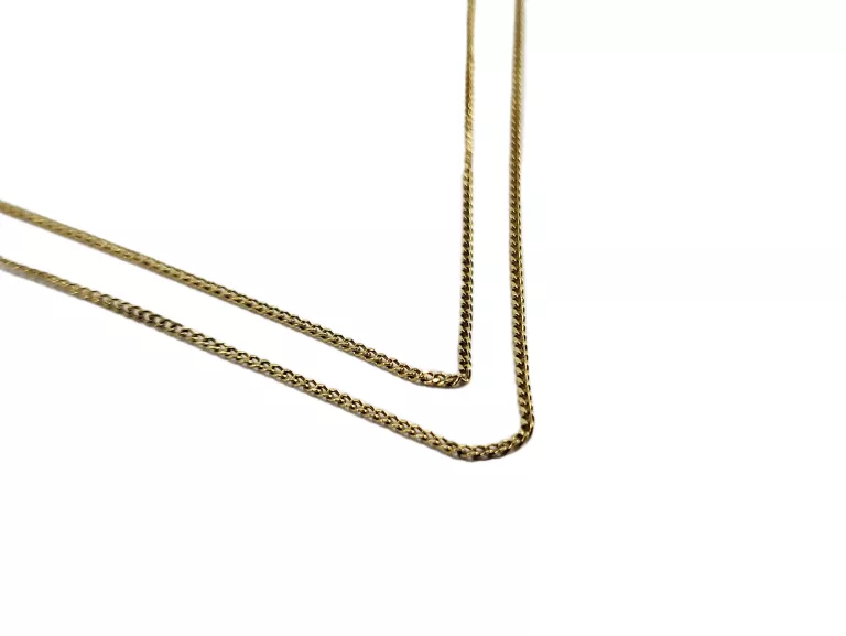 ZB248 DELIKATNY ZŁOTY ŁAŃCUSZEK 375 SPLOT DROBNA PANCERKA 50 CM
