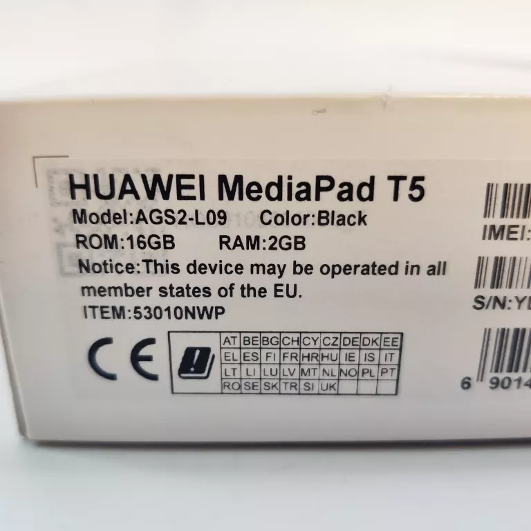 TABLET HUAWEI MEDIAPAD T5 10,1" 2 GB / 16 GB CZARNY