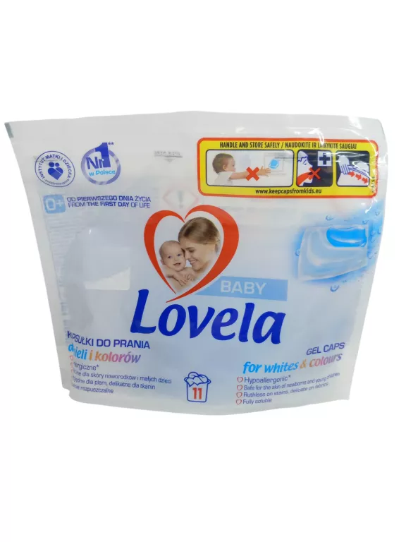 LOVELA BABY UNIWERSALNE KAPSUŁKI DO BIELI I KOLORU HIPOALERGICZNE 11 SZTUK