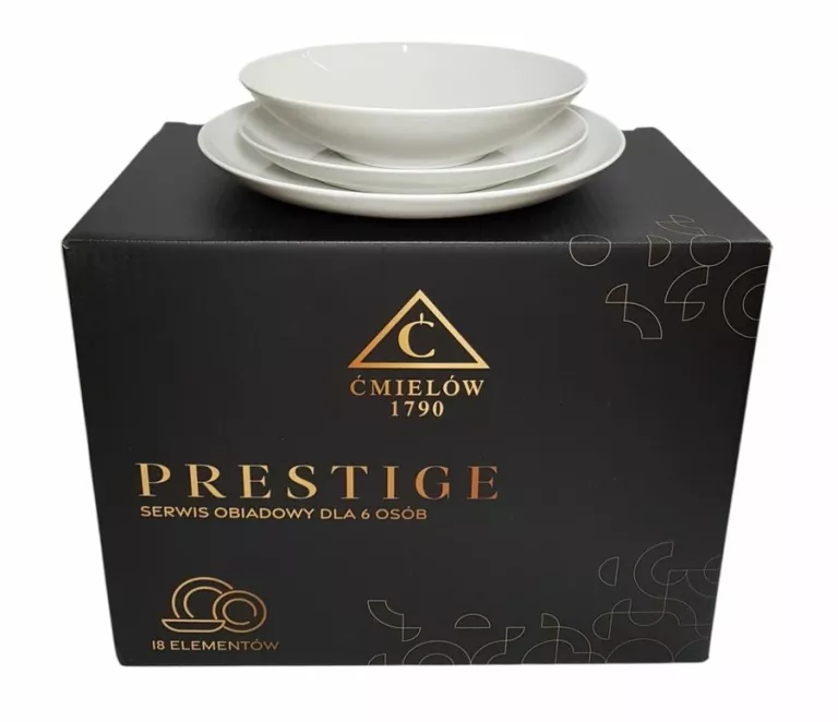 SERWIS OBIADOWY DLA 6 OSÓB ĆMIELÓW PRESTIGE 18 ELEMENTÓW
