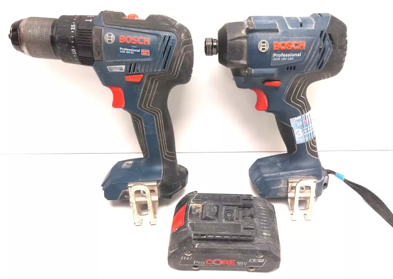 WKRĘTARKA BOSCH GSB 18V-50 + ZAKRĘTARKA BOSCH GDR 18V-160 + AKUMULATOR 4AH
