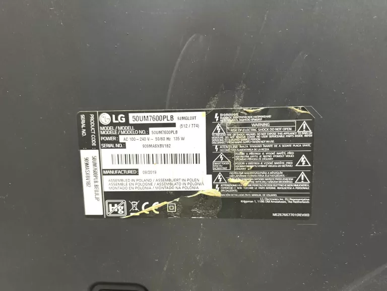 TELEWIZOR LG UHD TV 50UM76