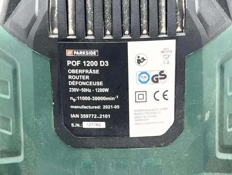 FREZARKA GÓRNOWRZECIONOWA PARKSIDE POF 1200 D3