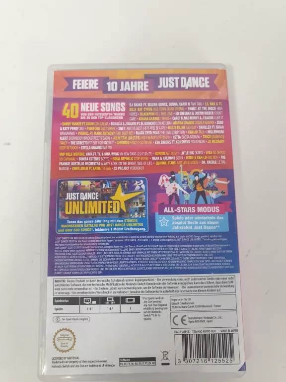 GRA NA NINTENDO SWITCH - JUST DANCE 2020 / MUZYCZNE / TANECZNE / RYTMICZNE