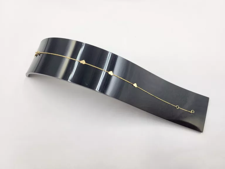 ZŁOTA BRANSOLETKA CELEBRYTKA Z SERDUSZKAMI 375 0,51G 18CM
