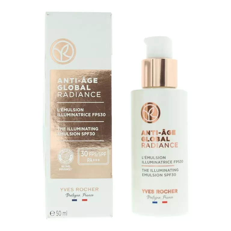 YVES ROCHER EMULSJA ROZŚWIETLAJĄCA SPF 30 ANTI-AGE GLOBAL RADIANCE 50ML.