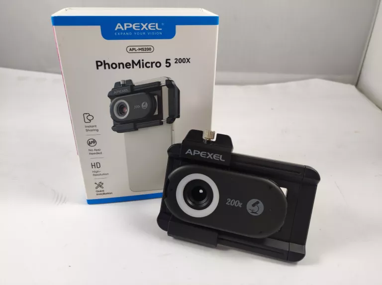 APEXEL APL-MS200 MIKROSKOP 200X DO TELEFONU Z LAMPĄ LED
