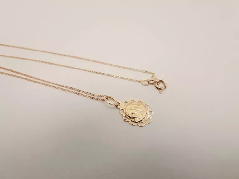 ZŁOTY ŁAŃCUSZEK Z ZAWIESZKĄ PR 585 2,70 GRAM 54 CM