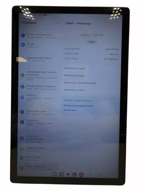 TABLET SAMSUNG TAB A8 SM-X200 10,5" 4 GB / 64 GB R9YT90M98CF