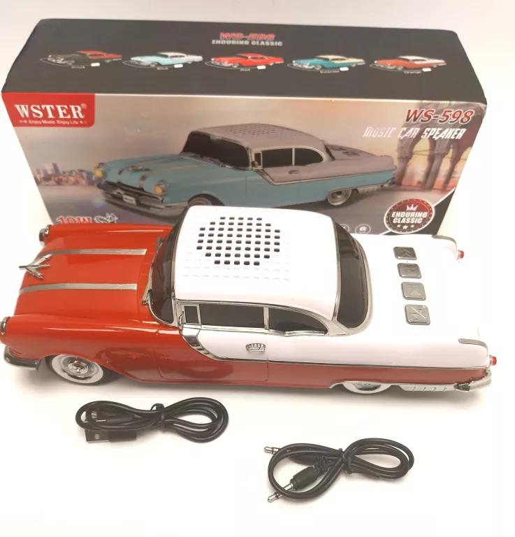GŁOŚNIK BLUETOOTH WS-598 – SAMOCHÓD RETRO + PUDEŁKO