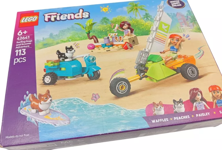 LEGO FRIENDS 42641 PRZYGODA Z SURFUJĄCYMI PSAMI I SKUTEREM