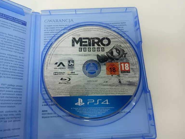 SONY PLAYSTATION 4 METRO EXODUS
