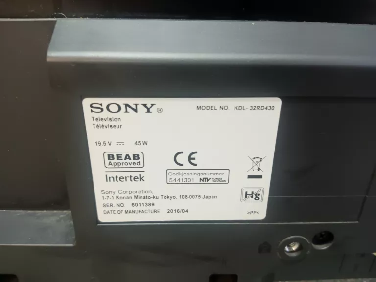 TELEWIZOR SONY KDL-32RD430