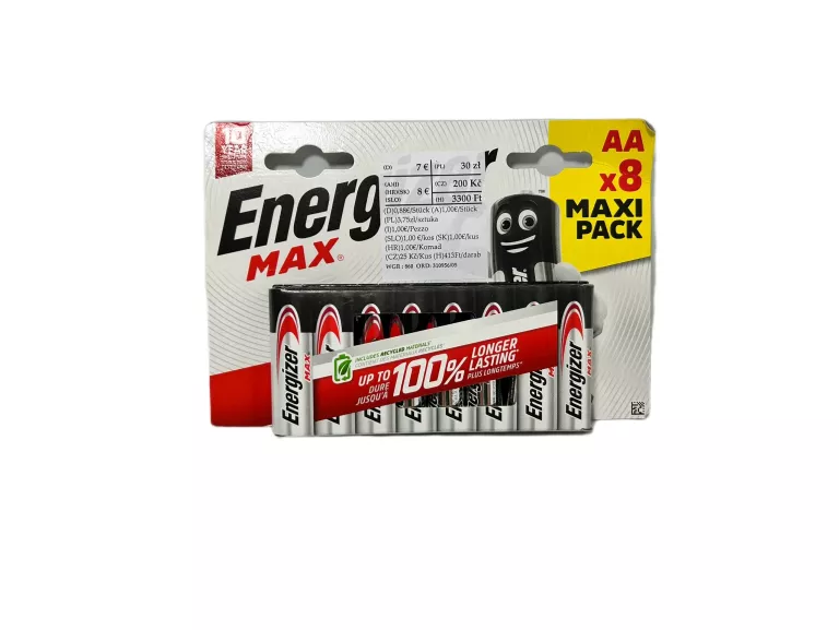 8X BATERIA ENERGIZER MAX LR6 AA R6 E91 1,5V