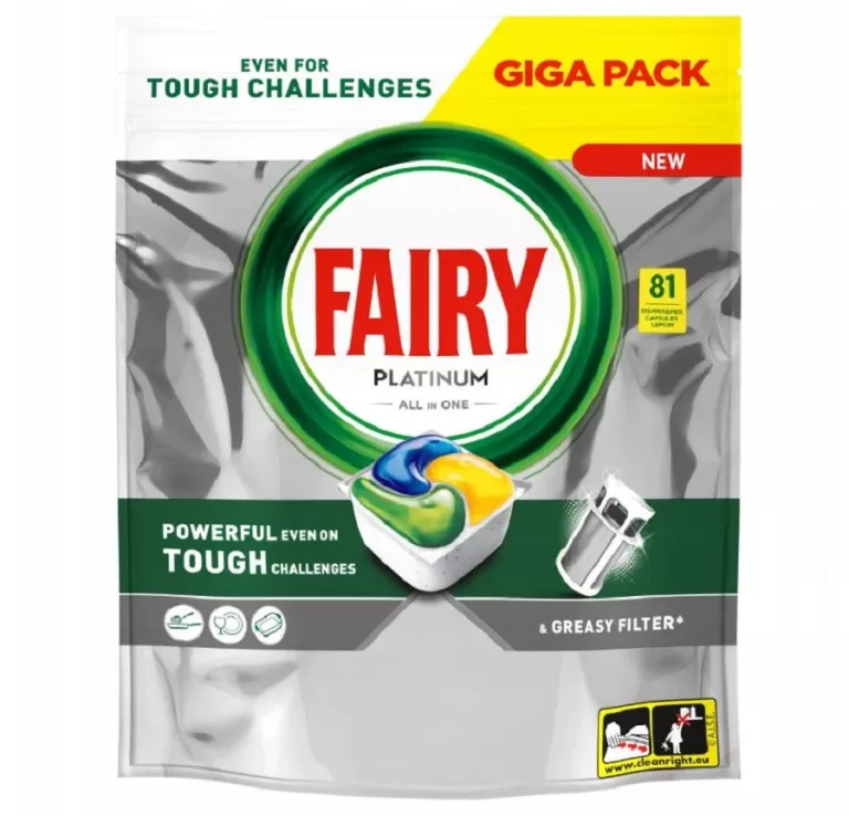 FAIRY PLATINUM ALL IN ONE KAPSUŁKI DO ZMYWARKI CYTRYNA 81 SZT