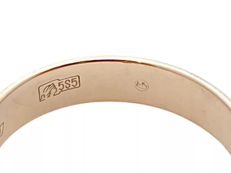 ZŁOTY PIERŚCIONEK OBRĄCZKA Z BRYLANTAMI 2,28G 585 14K R9 0,04CT 3SZT