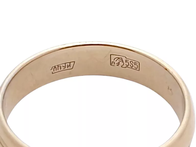 ZŁOTY PIERŚCIONEK OBRĄCZKA Z BRYLANTAMI 2,28G 585 14K R9 0,04CT 3SZT