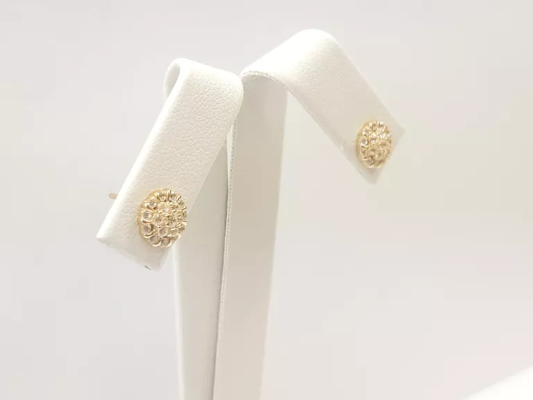 ZŁOTE KOLCZYKI Z CYRKONIAMI 585 1.35G 1CM
