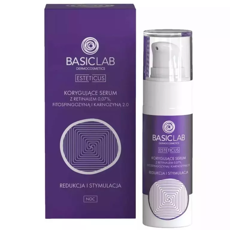 BASICLAB ESTETICUS KORYGUJĄCE SERUM NA NOC 0,07%RETINALU 30ML. 11/2026R.
