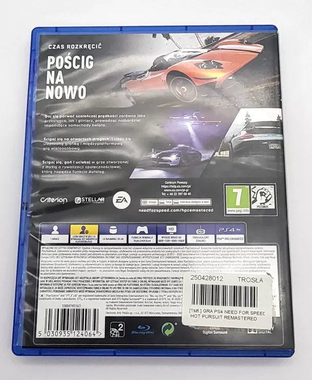 GRA PS4 NEED FOR SPEED HOT PURSUIT REMASTERED