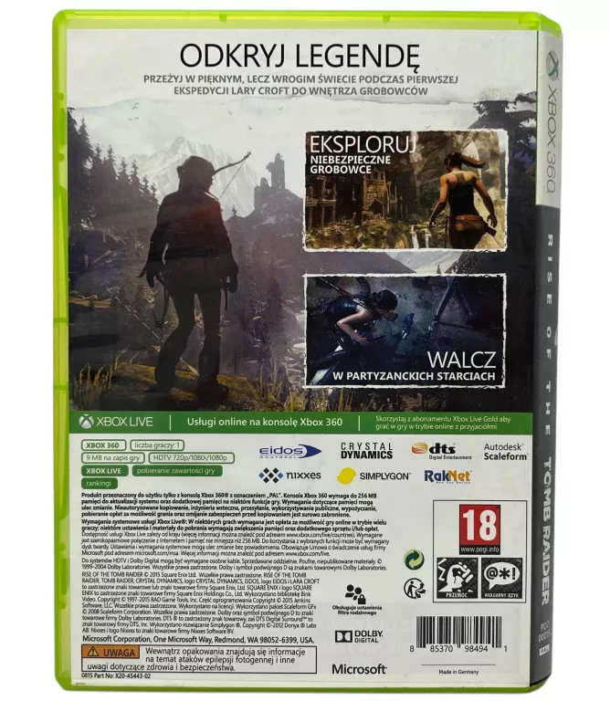 GRA NA XBOX360 RISE OF THE TOMB RAIDER PL