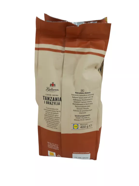 KAWA ZIARNISTA BELLAROM TANZANIA I BRAZYLIA 400G 09/2026