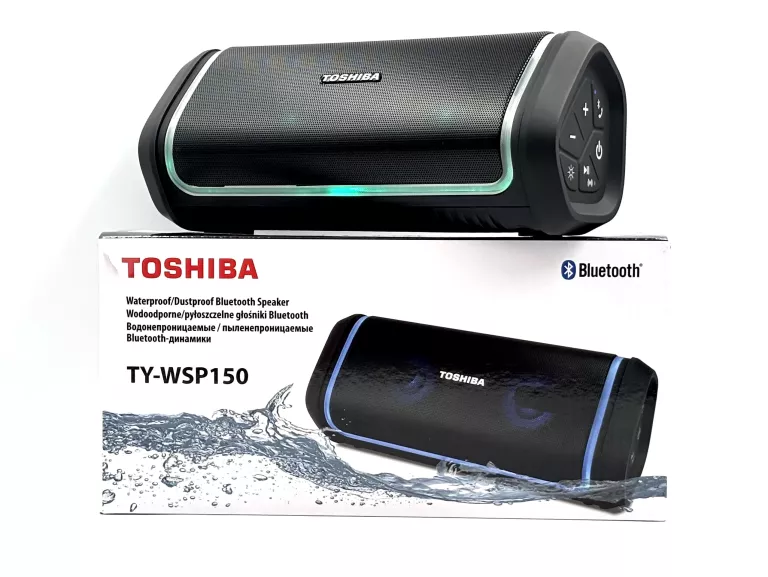 GŁOŚNIK PRZENOŚNY TOSHIBA TY-WSP150 CZARNY 10W IP67 LED BLUETOOTH USB