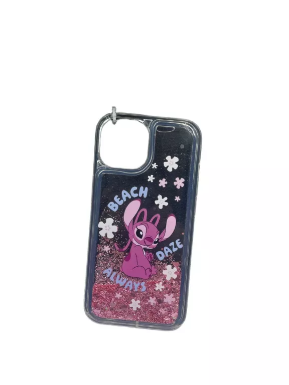 CASE IPHONE 15 STITCH BEACH Z RÓŻOWYM BROKATEM