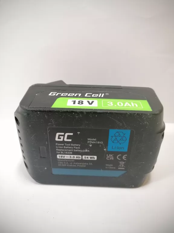 AKUMULATOR GREEEN CELL18V 3.0AH