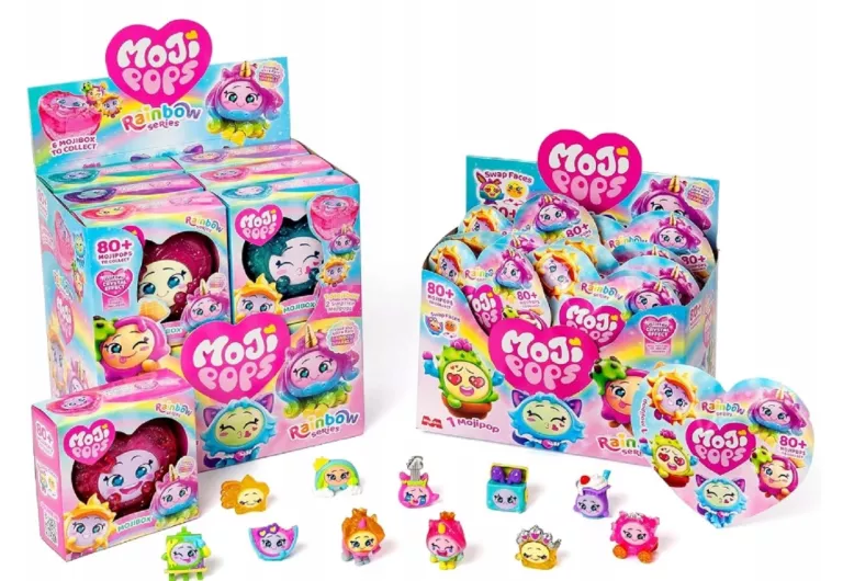 MOJIPOPS SERDUSZKO Z FIGURKAMI NIESPODZIANKA MOJIBOX SERIA RAINBOW MIX