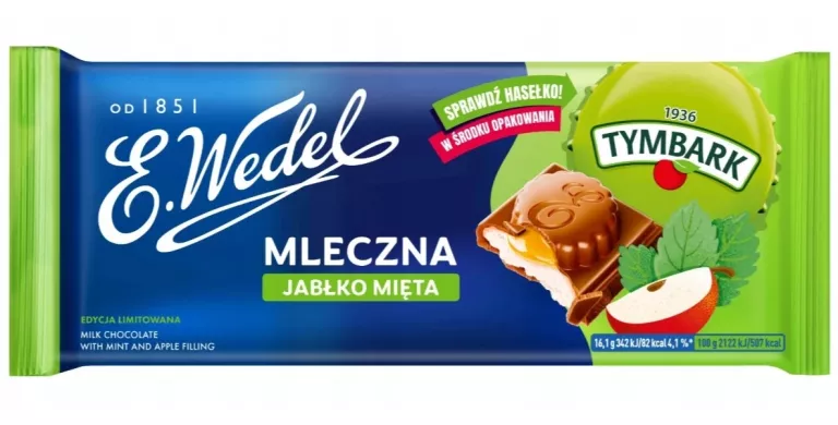 CZEKOLADA MLECZNA E.WEDEL TYMBARK JABŁKO MIĘTA 289 G 5901588401904