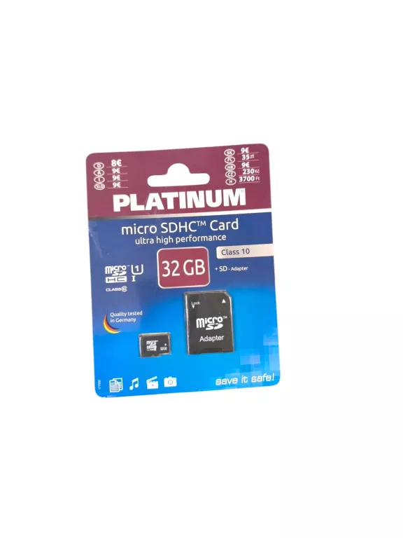 KARTA PAMIĘCI PLATINUM MICRO SDHC CARD 32GB + ADAPTER