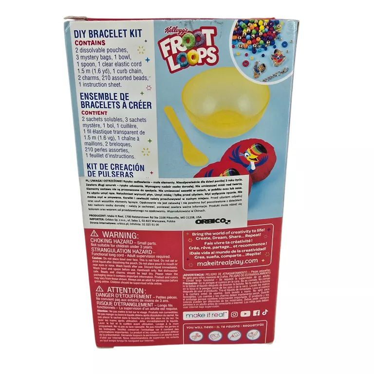 MAKE IT REAL ZESTAW BRANSOLETEK KELLOGG'S FROOT LOOPS ZABAWKA KREATYWNA
