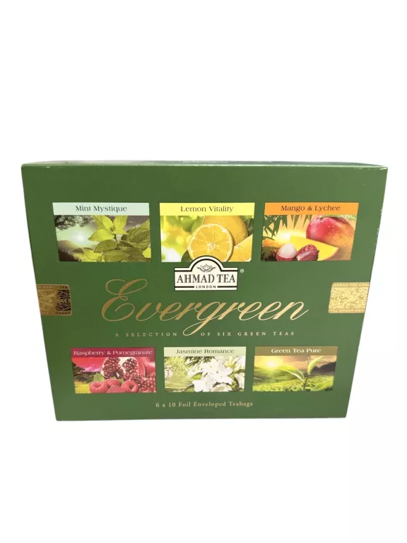AHMAD TEA ZESTAW HERBAT EVERGREEN 60 TOREBEK 6 SMAKÓW