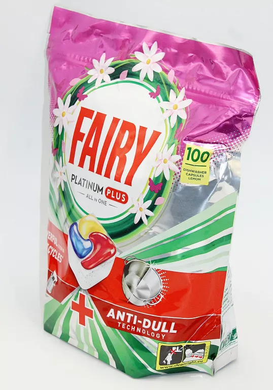KAPSUŁKI DO ZMYWARKI FAIRY PLATINUM PLUS ALL IN ONE 100SZT LEMON SCENT