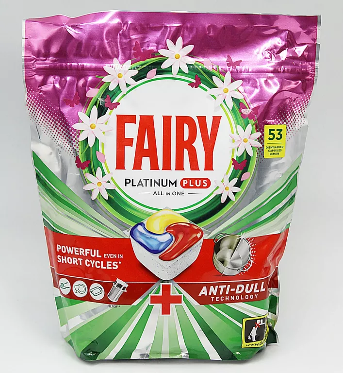 KAPSUŁKI DO ZMYWARKI FAIRY PLATINUM PLUS ALL IN ONE 53SZT. LEMON
