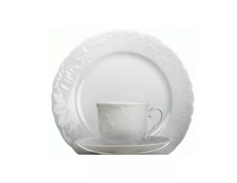 0001 SERWIS KAWOWY 6/12 BIAŁA MARIA ROCOCO PORCELANA ĆMIELÓW PORCELANA