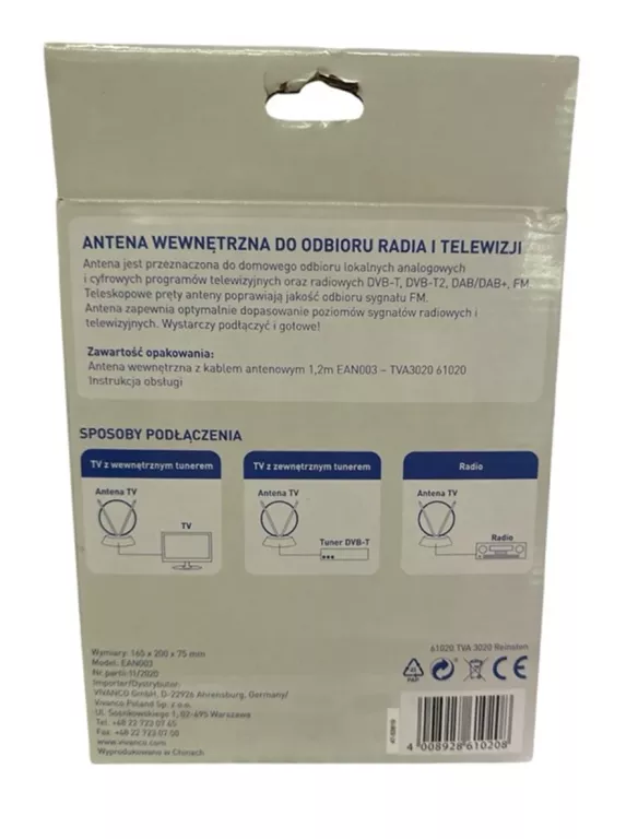 ANTENA POKOJOWA REINSTON EAN003 ZESTAW