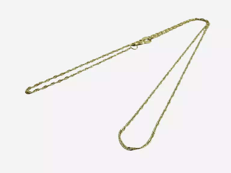 PIĘKNY DELIKATNY ZŁOTY ŁAŃCUSZEK PRÓBY 585/1,04GR. 45CM.