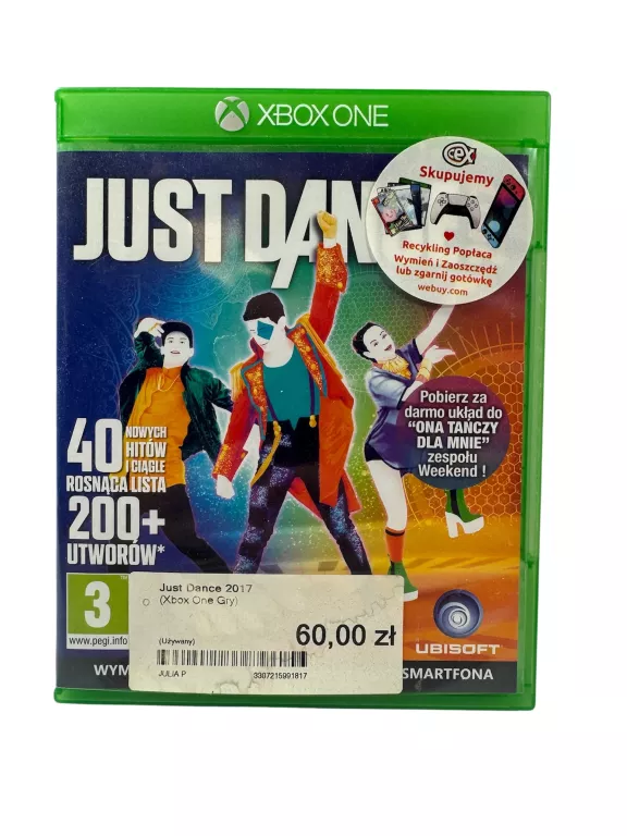 GRA NA XBOX ONE JUST DANCE 2017