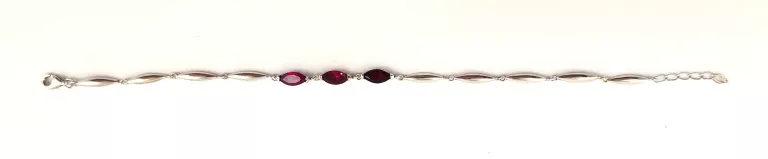 SREBRNA BRANSOLETKA CZERWONE KAMIENIE 4,08G PR925 17,5-20CM